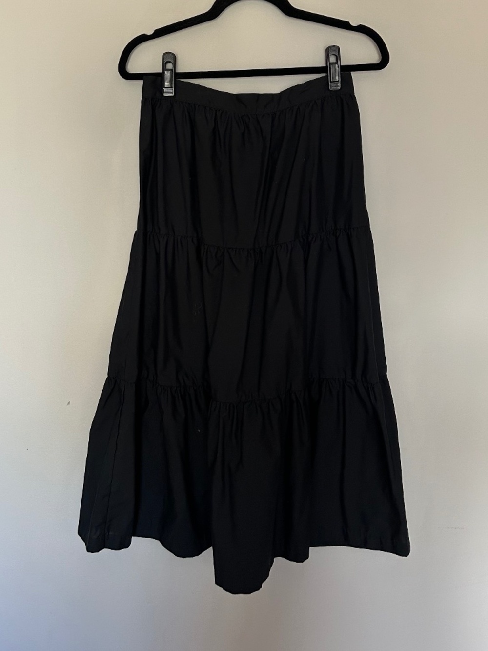 Black Tiered Midi Skirt